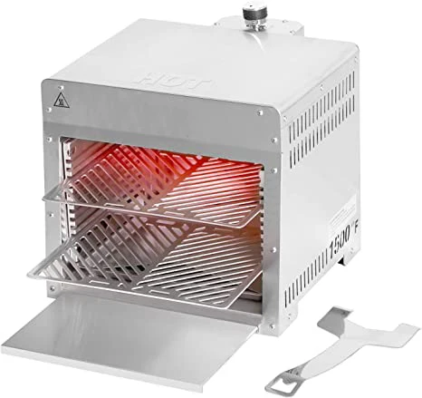Infrared Broiler Propane Gas Grill, 1500 Degree Stainless Steel Tabletop Quick Cooking Steak Grill