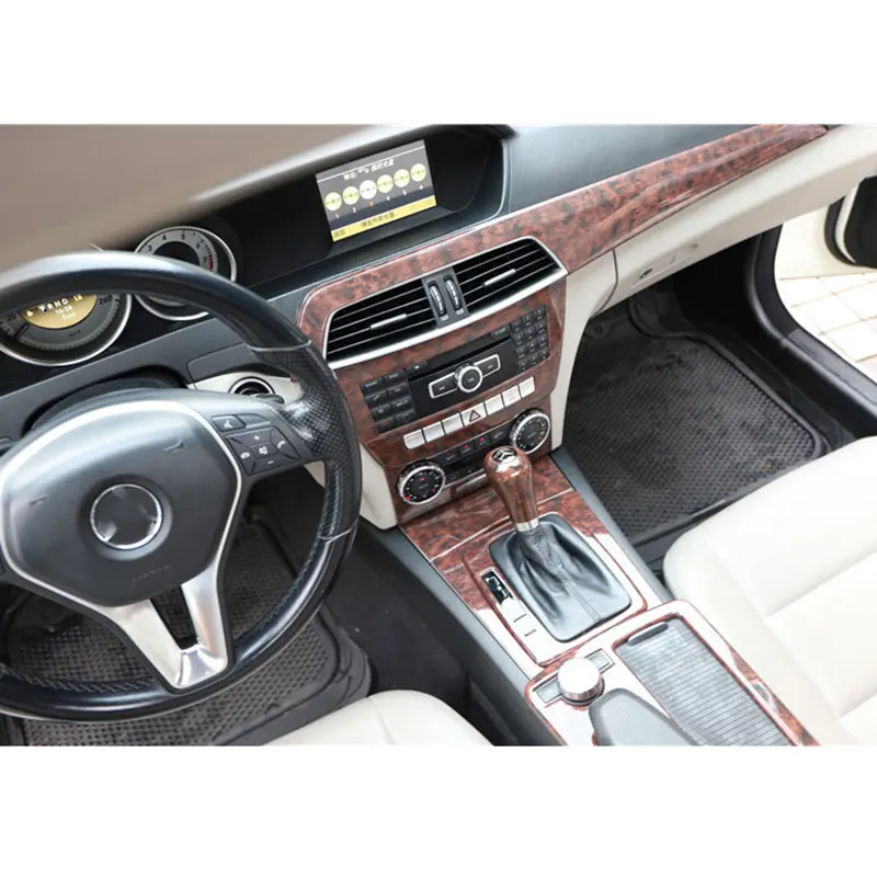 Аксессуары для салона автомобиля под дерево mercedes benz c класс 2011 2012 2013 w204 c180 260 редуктор стеклоподъемник комплект