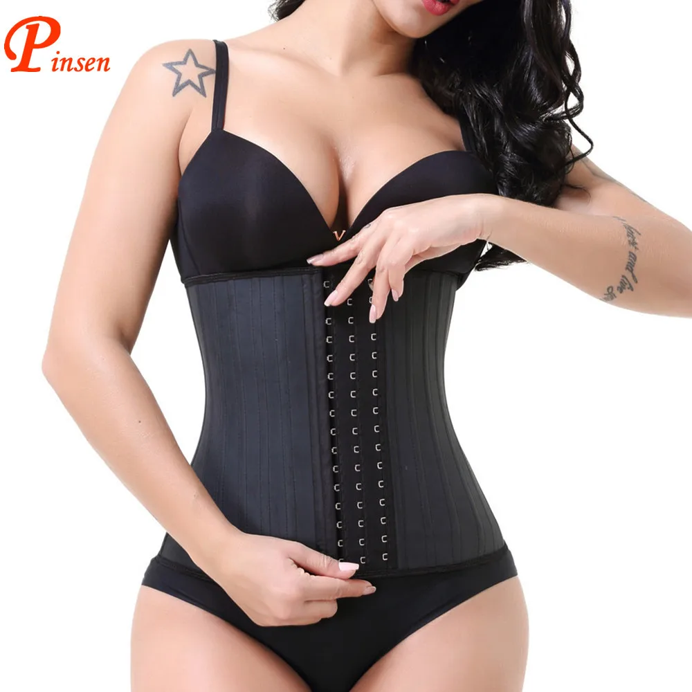 Glitter Fitness Body Shaper Latex Waist Trimmer Slim Belt Corsets 11.6 inch 25 Steel Boned Waist Trainer  faja colombian Chile