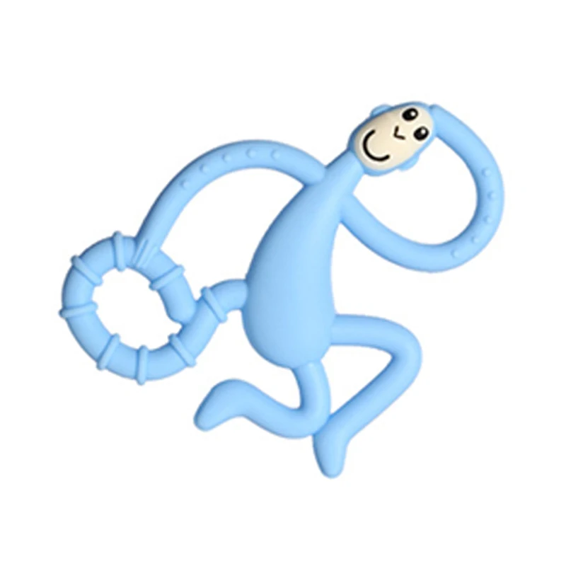2022 Eco-friendly  Baby Teething Toys Kids Food Grade Silicone Cartoon Animal Monkey Baby Teether