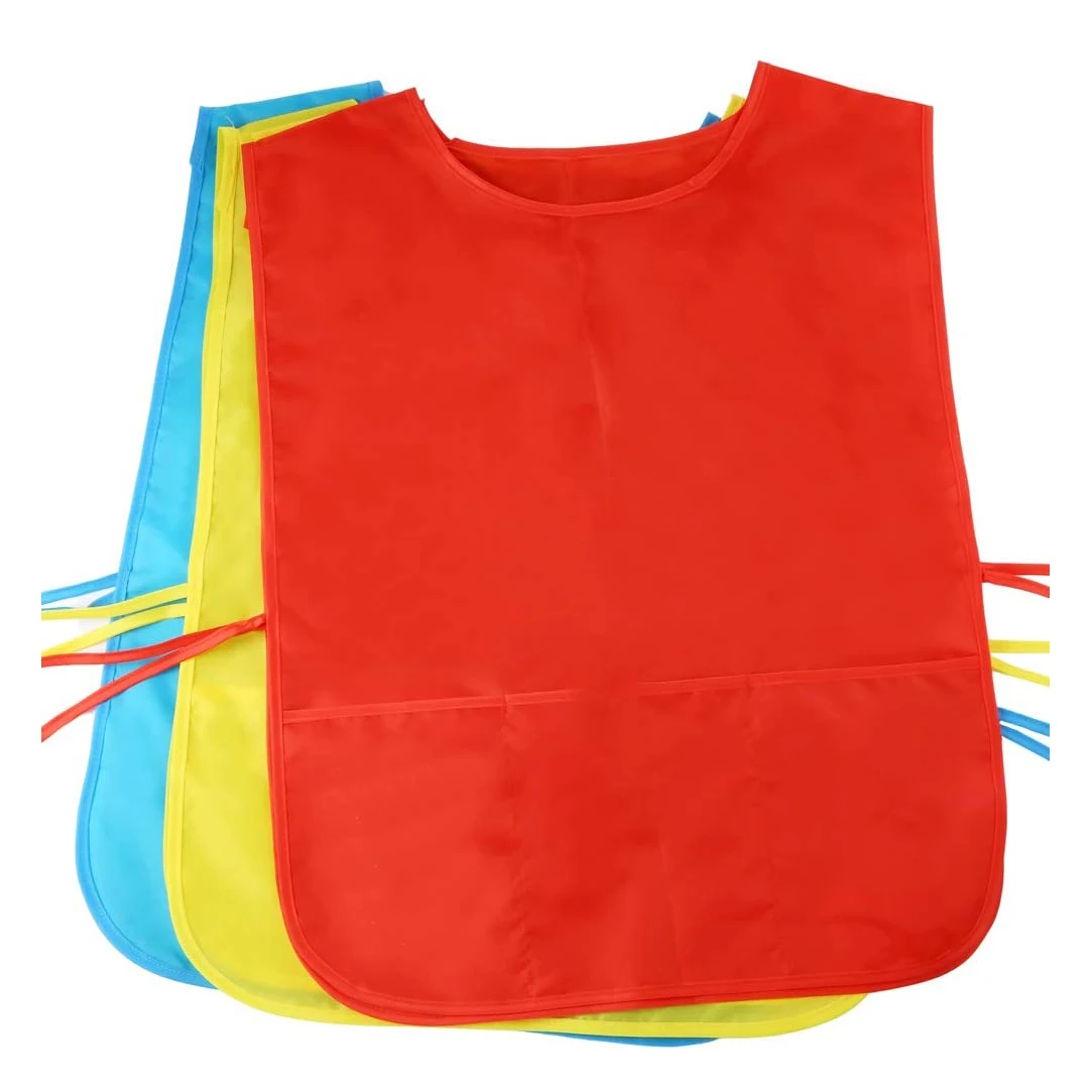 Оптовая продажа модный красный оранжевый желтый красивый моющийся дешевый фартук для детей с рисунком