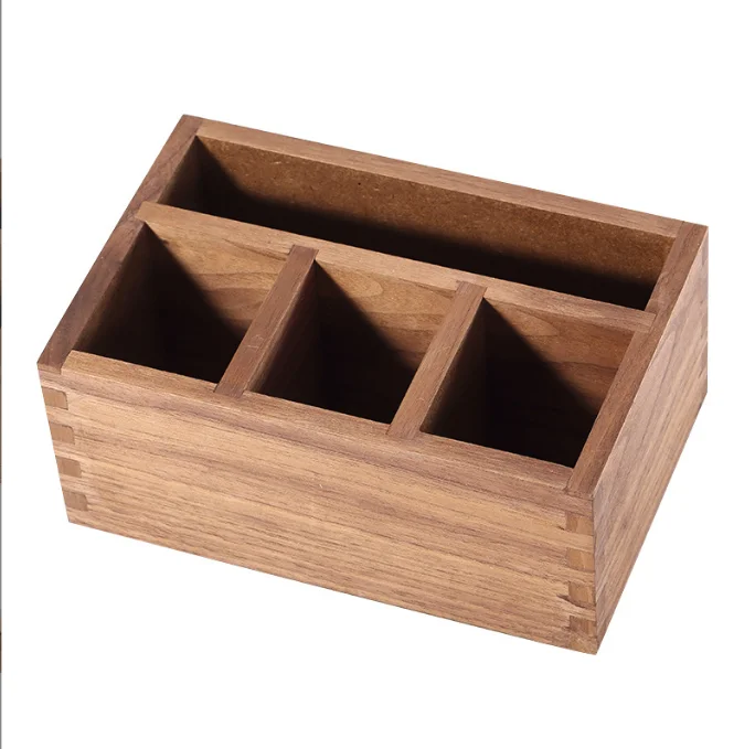 wholesale Desktop Eco-friendly unfinished square shape pine wooden box without lid wooden storage box