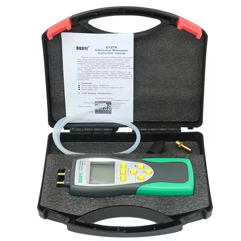 X2 DY27A natural gas differential pressure meter handheld portable digital manometer vacuum negative pressure gauge