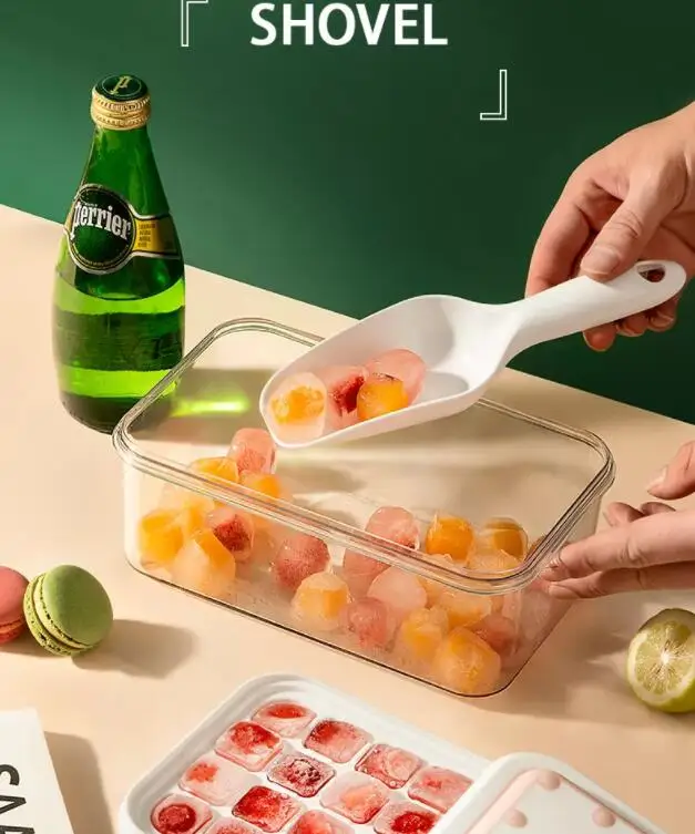 Amazon kitchen gadgets icecream tools 38 grids double layer ice cube tray mould with lid and spoon ice ball maker