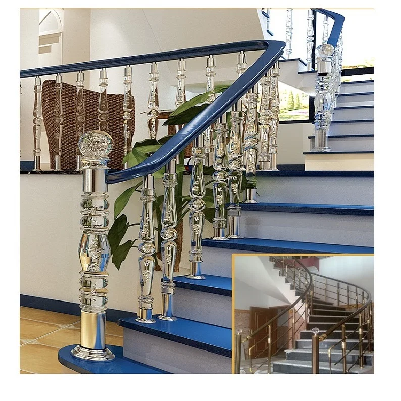 Fengshuo Crystal Handrail Railing Acrylic Stair Balustrade Crystal Rail Post Acrylic Baluster for Stair Railings Column