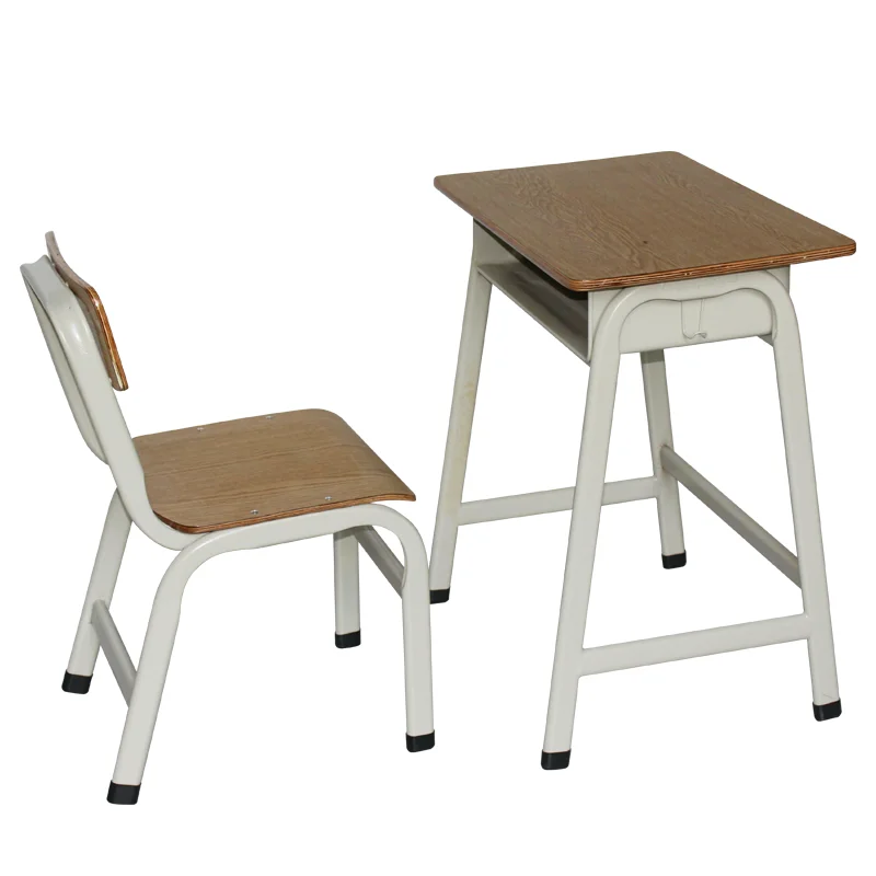 Classical Design Single Desk and Chair School Furniture High Quality Plywood Practical for Classroom