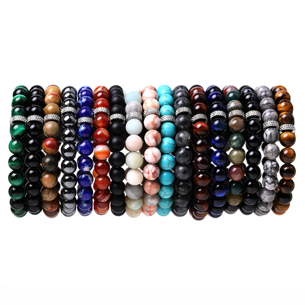 Assorted Healing Chakras Beads Tiger Eye Stone Bracelet Women Men Woven Energy Buddha Bracelets