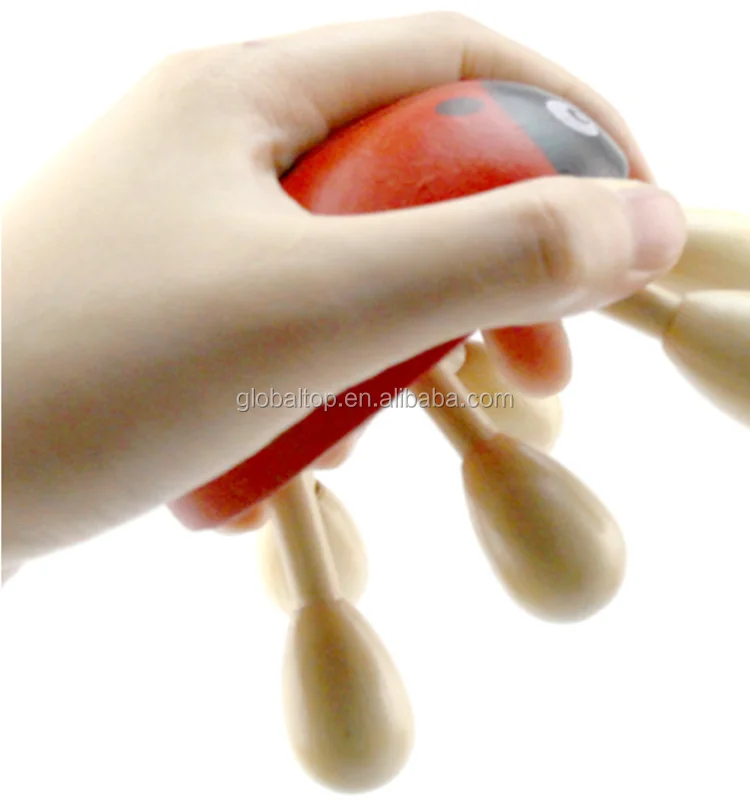 Factory Price Wooden Massage Roller Health Preservation Six Foot Beetle Light Luxury Lymphatic Wood Massage