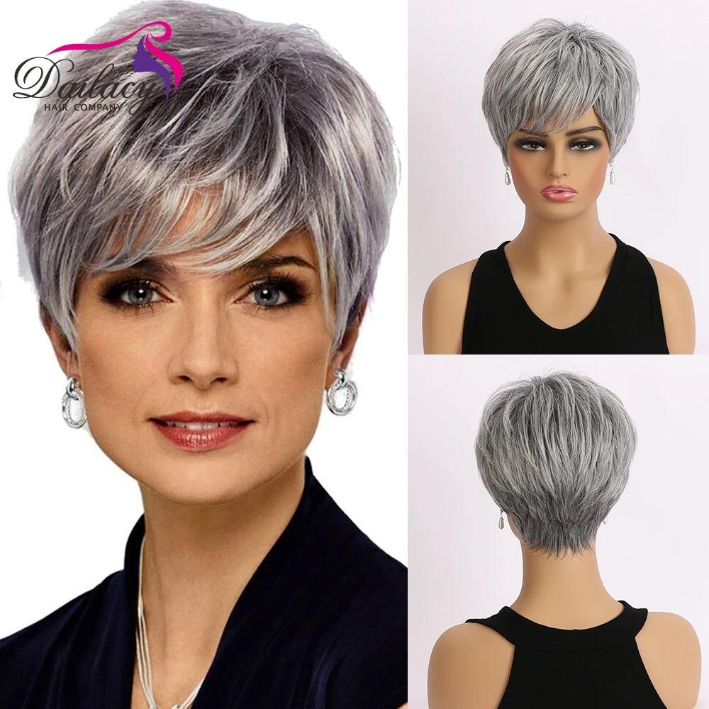 Futura fiber synthetic short bob rose net machine made heat resistant silver short straight wig