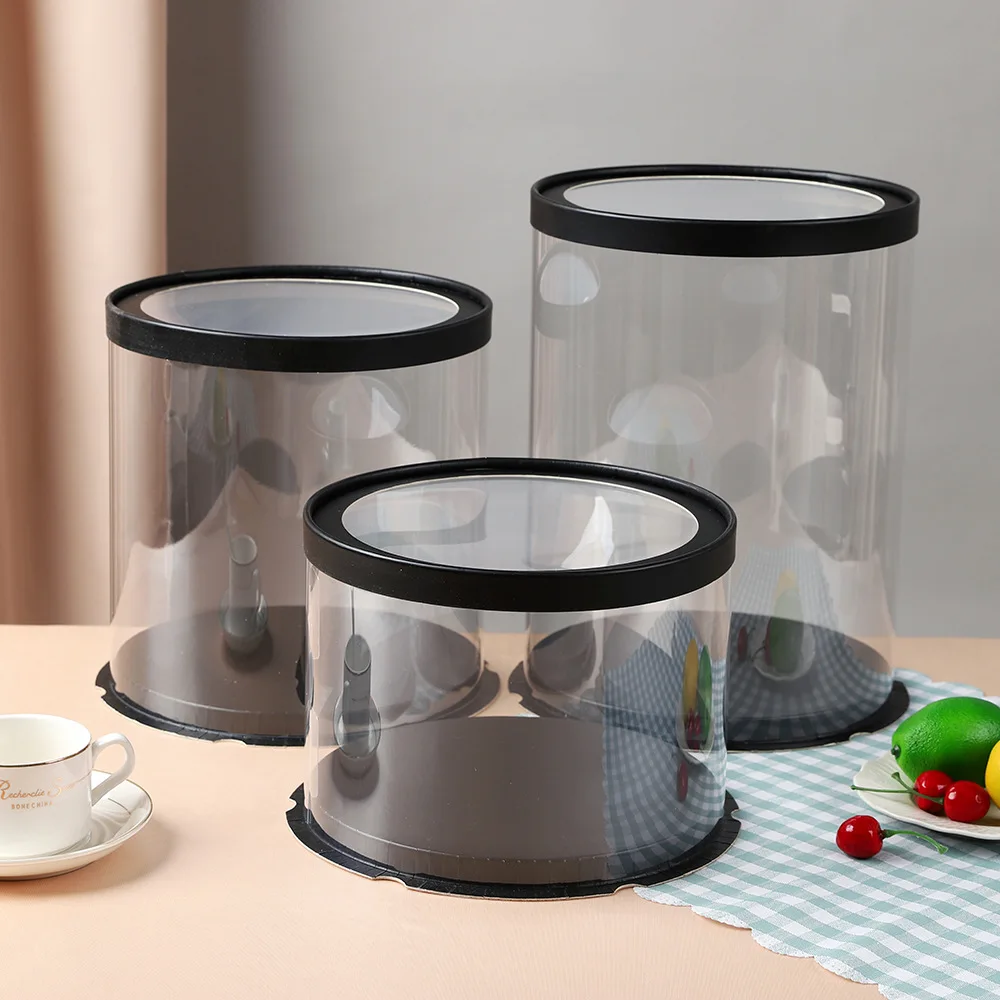 Round cake box 6 Inch 8 Inch 10 Inch Single Layer Double Layer Heightening Transparent Cake Box Gift Box Baking Packaging