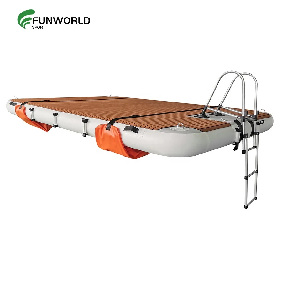 3x3x0.2m  Double Layer Drop stitch inflatable boat water swim floating platform yacht dock