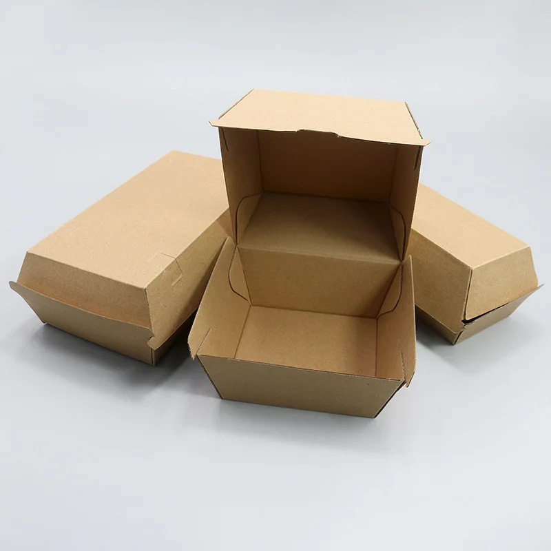 packing delivery container paper hot food boxes,brown paper box for fast food grade supplement