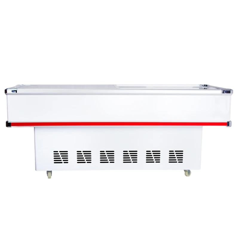 MUXUE supermarket display meat showcase chest freezer sliding glass door sea food freezer for market