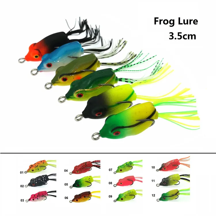 Toopwater fishing lures soft PVC frog lure baits 3.5cm]