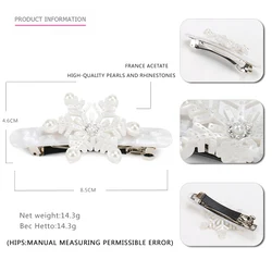 Alexander Christmas Hair Clips Cellulose Acetate Hair Barrette Clips Snowflake Hair Clip