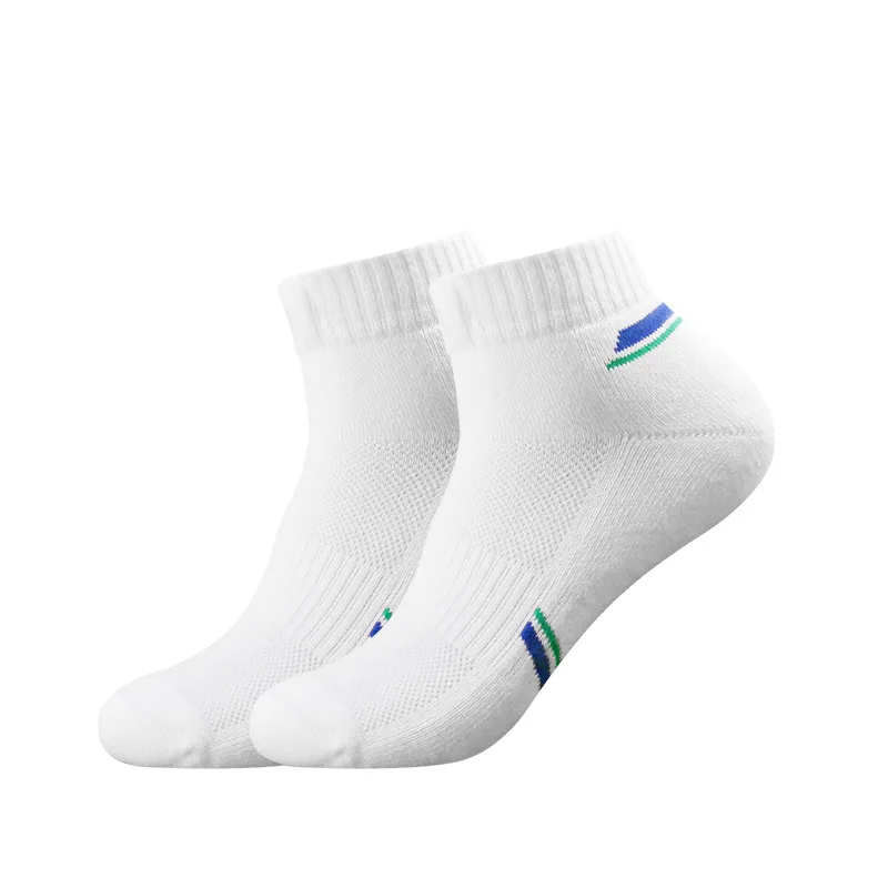 Custom Cotton White Breathable Sporty Running Socks Ankle Badminton Socks