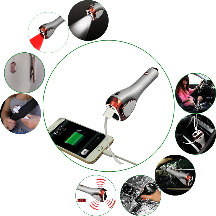 
HONGKONG electronic fair Best Selling Emergency Multifunctional power bank Car Safety Hammer 