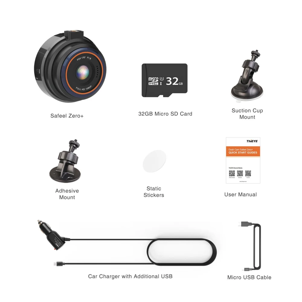 Автомобильная камера ночного видения ThiEYE Safeel Zero + Real HD 1080P парковочный режим Управление по Wi-Fi G-датчик Автомобильный цифровой видеорегистратор автомобильная черная коробка