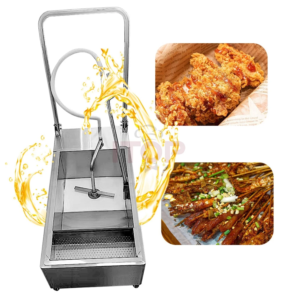 ITOP 48L 201 Stainless Steel Oil Filtration System Cooking Fryer Oil Filter Machine for Restaurants
