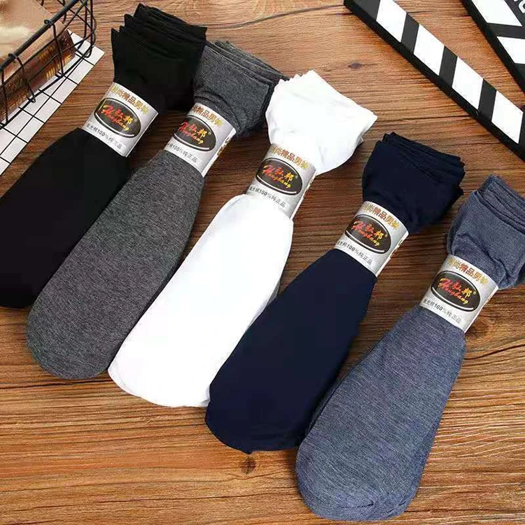 Business Summer Breathable Casual Short Crew Thin Silk High Elastic Nylon Men Socks