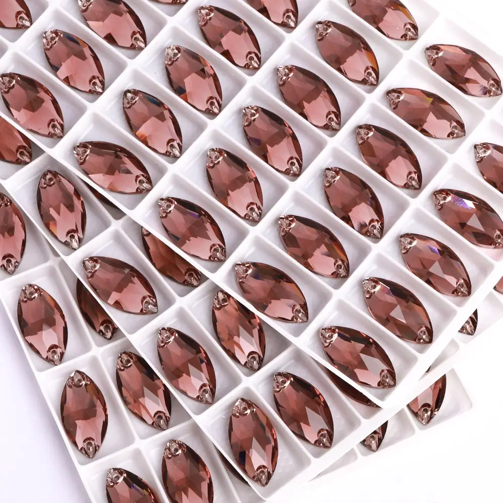 QIYI 3223 Different Size 55 Colors Latest Fashion Pure Hard Luxury Flat Back Bright Versatile Navette Sew-on Stone Rhinestones