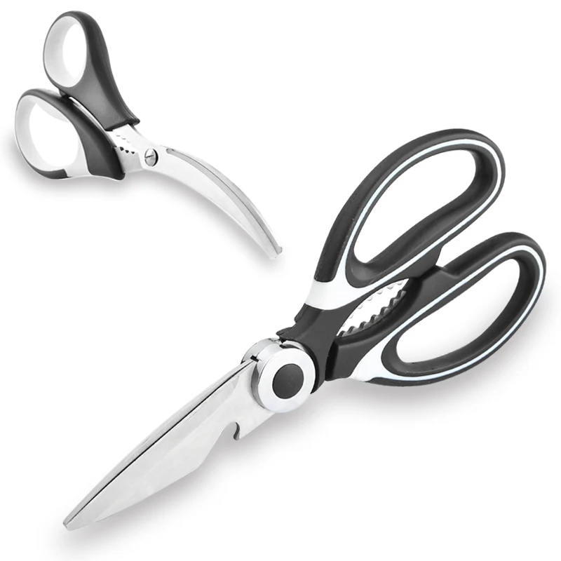 Professional multifunction kitchen shears scissors black color cut bone kitchen scissor