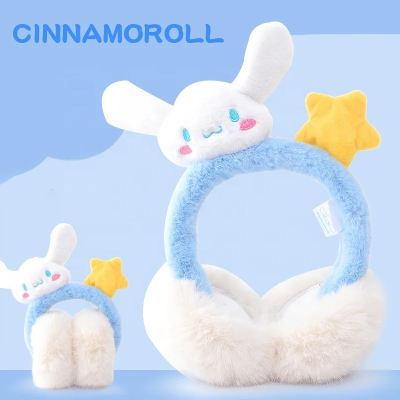 Sanrios аксессуары Kuromi плюшевые теплые ушные наушники Cinnamoroll My Melody