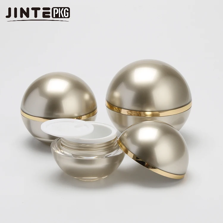 Luxury Ball Shape Jars Pink  Ball Acrylic Cream Jars Cosmetic Acrylic Cream Container 15g 30g 50g Eye Serum Eye Rich Essence