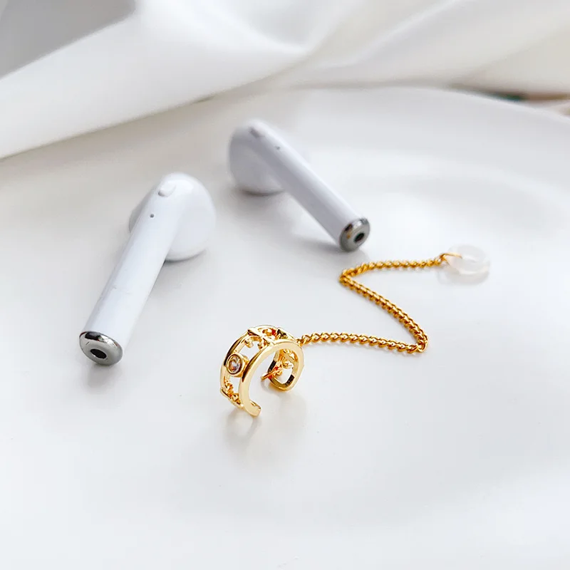 Сверкающие серьги против капель для AirPods хромированные крестообразные элементы запонки Apple Airpods 3
