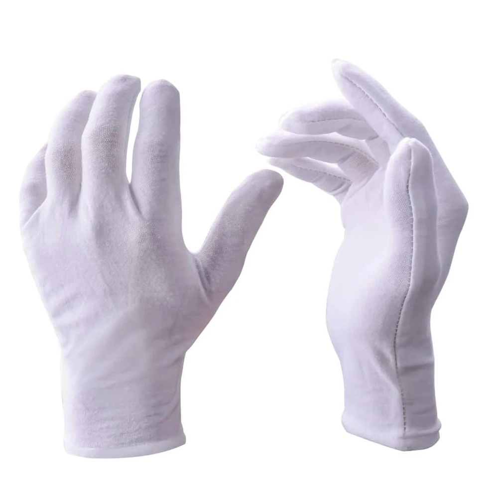 Microfiber Jewelry Cleaning Polishing Gloves Custom Silk Screen Printed White Anti-slip Customizable Jasmine 200pcs