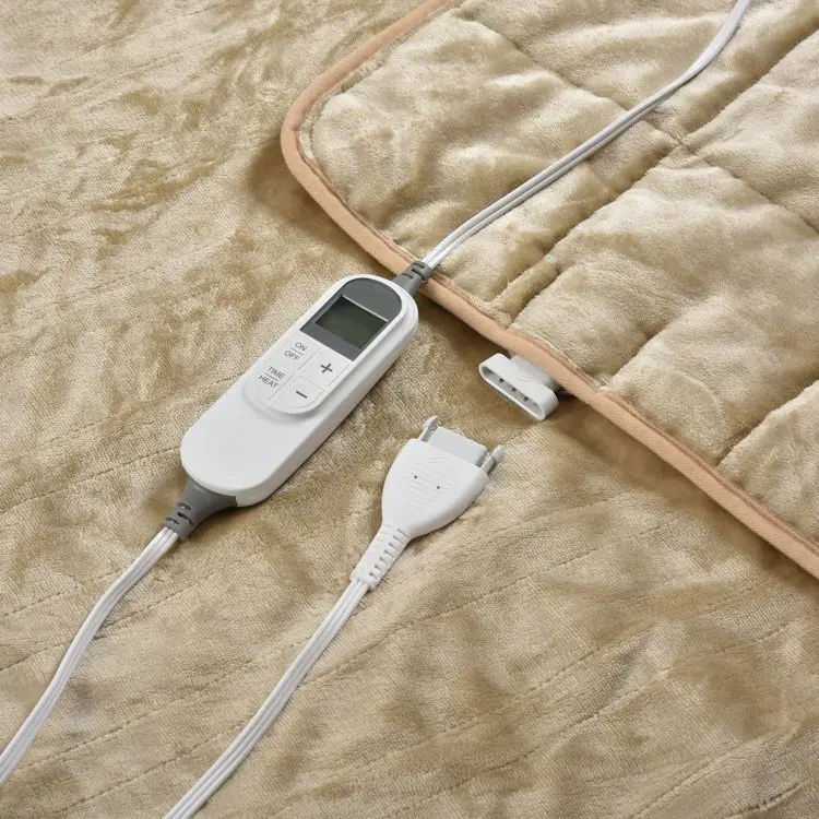 Weighted Blanket Beige Flannel Weighted Blanket with Heating Function