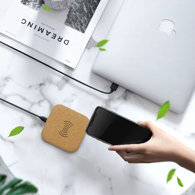Portable 3 In 1 Magnetic 15w Light Fast Charging Cork Wireless Charger Pad for Iphone Wireless Charger