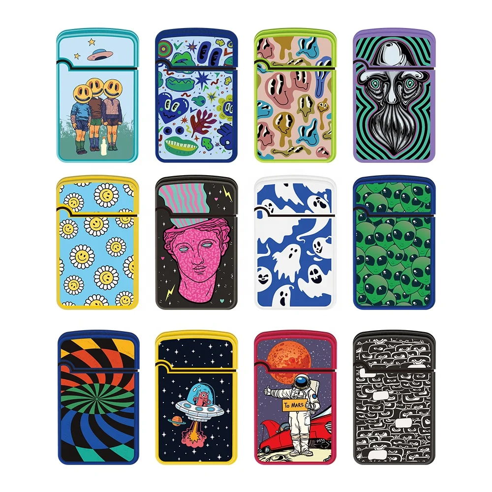 ZENGAZ CUBE Display 48pcs Wholesale Butane Windproof Jet Flame Cigar Cigarette Cool Lighters