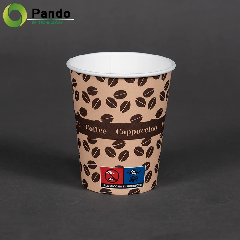 Hot Sale Coffee Vending 6oz Single Wall Print Logo Disposable Milkshake Paper Cup