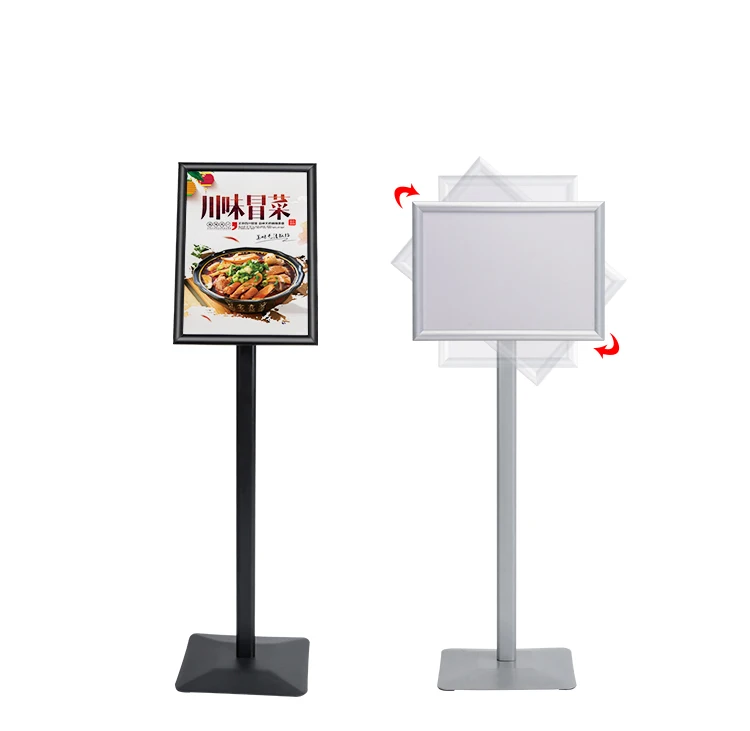 Heavy Duty Pedestal Sign Holder Floor Stand Sign Stand Poster Stand Black and Silver for A2 and A3