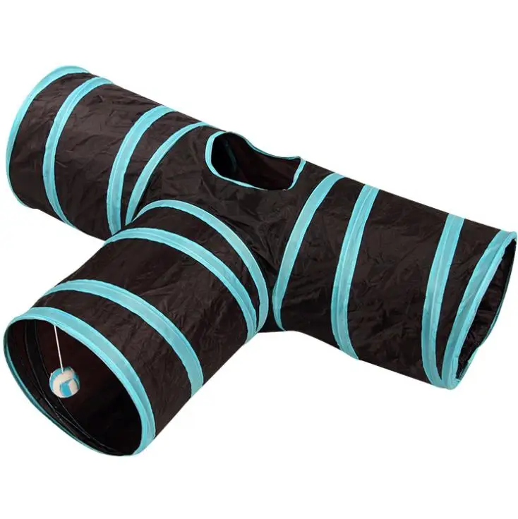 Wholesale Patent Toys 3 4 5 Ways Pink Blue Interactive Collapsible Foldable Tube Funny Cat Pet Donut Tunnel RainbowToy