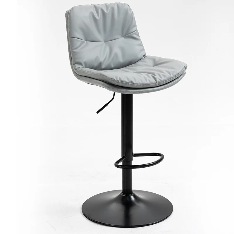 Modern 2 PCS PU Leather High Quality Adjustable leather swivel Bar Stools bar chairs