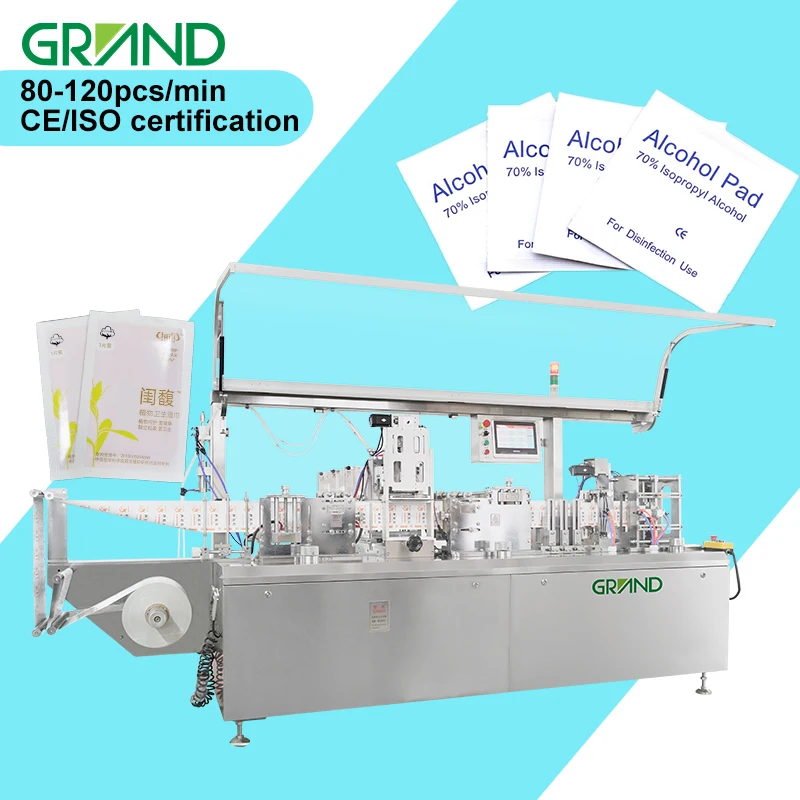 High speed single use Hand Cleaning wipes making machine guanidine dioxide disinfectant wet tissue packing machine line