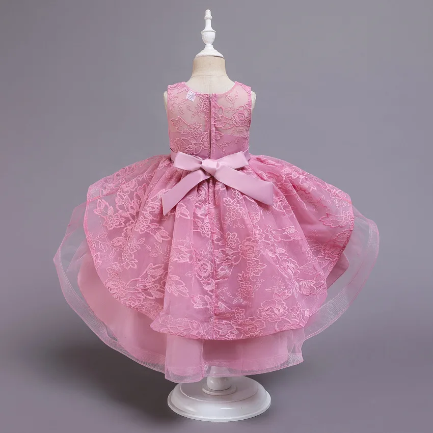 2158  Free Shipping Wholesale Kids Frock Children Wears High Quality Wedding Birthday Dresses For Girls