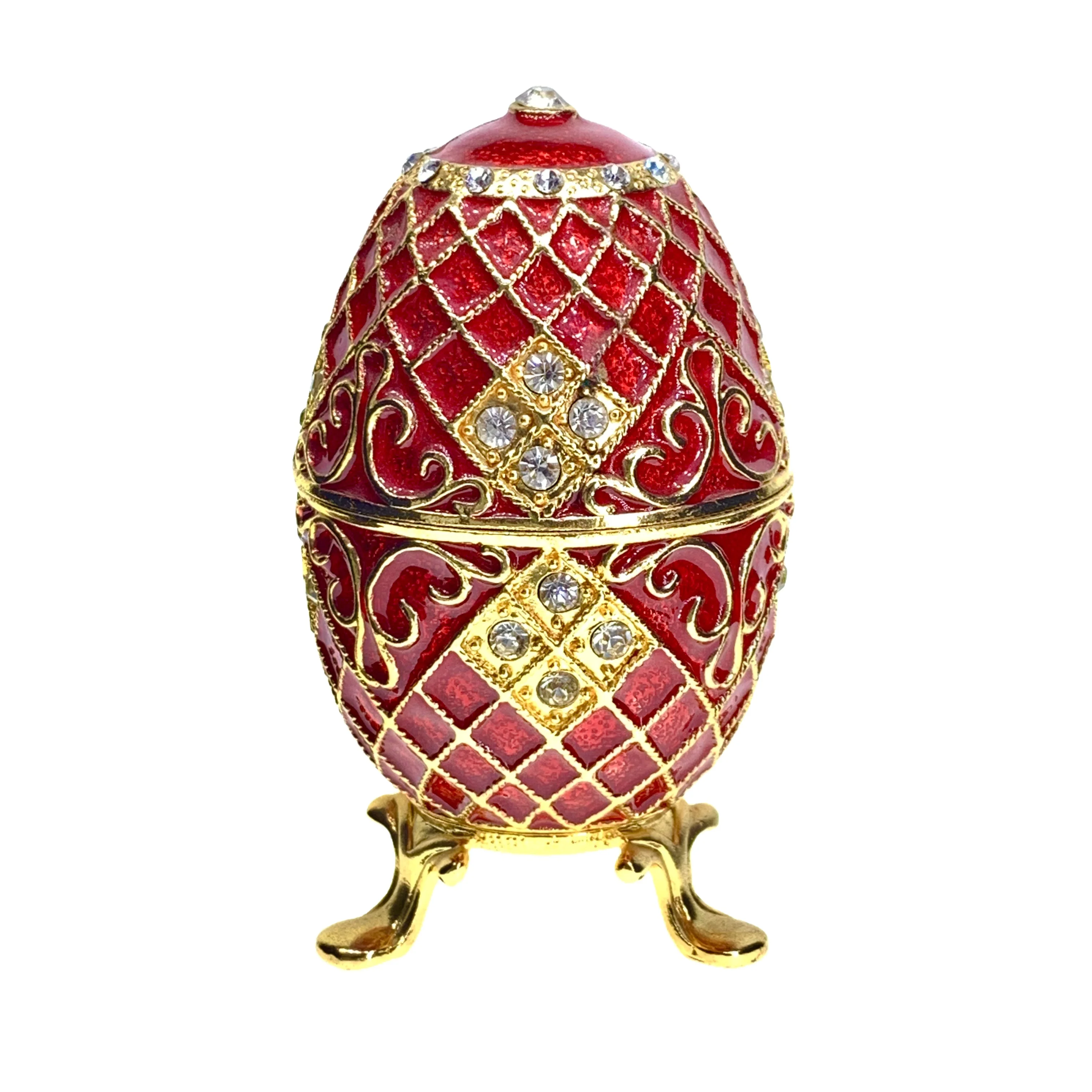 QIFU New arrival Russian faberge egg jewelry box metal Gift for Christmas gifts