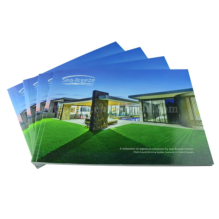 Wholesale large quantity perfect bound booklet catalog printing in landscape size