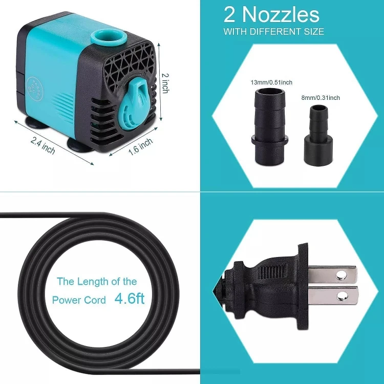 Raybow best air pump 3 in 1 aquarium pump favourable price suction submersible fish pond pump filter for 75 gallon aquarium