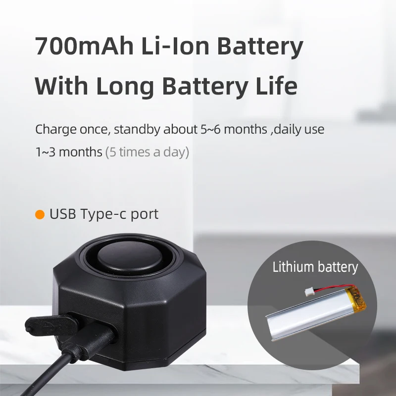 Bike Alarm 110dB Loud Anti Theft Vibration Motion Sensor Vehicle Security Alarm System Waterproof Bicycle Trailer Motorcycle