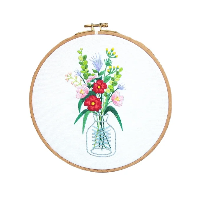 Embroidery Starter Kit Embroidery Beginner Kits Cross Stitch Kit Include Embroidery Clothes With Floral Pattern Instructions