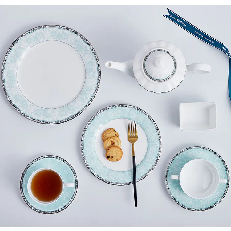 jingdezhen Hotel-restaurant nordic fine bone china dessert plates modern dinner set restaurant quality dinnerware