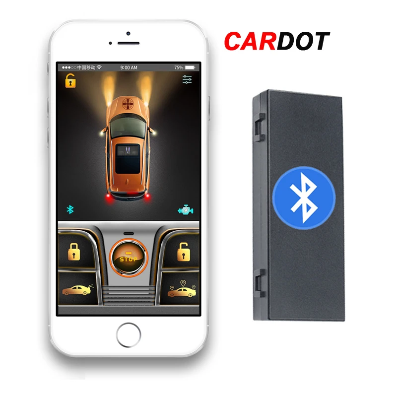 Drop Shipping KOL New Cardot bt digital key app Remote Engine Start Stop Passive Keyless System Car Alarm