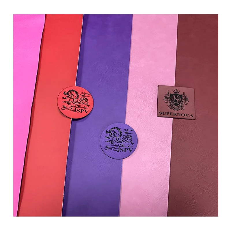 12X24 Inches Waterproof Faux Leather Pattern 0.8mm Laserable Hot Pink PU Leatherette for Bag Laser Engraving without Adhesive