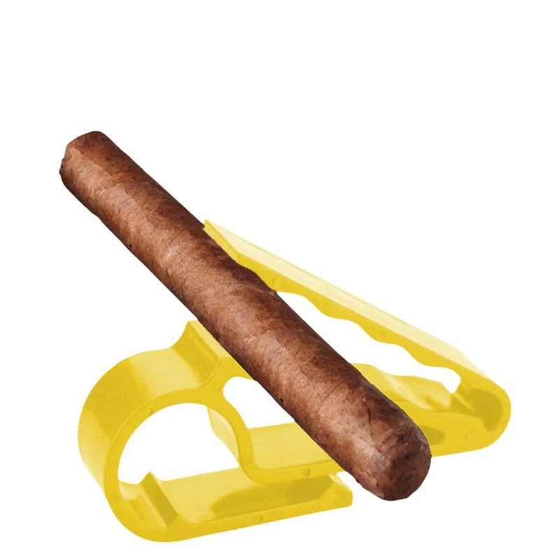 Custom made black yellow plastic outdoor sport golf cigar holders bag clips