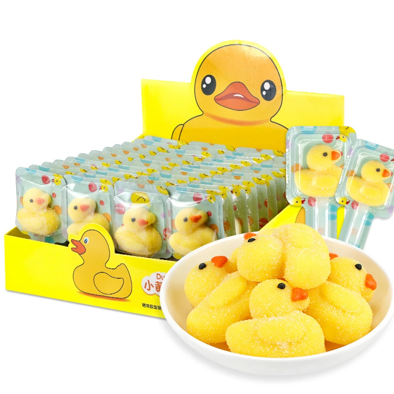 21 grams of yellow duck fudge kindergarten children snack cute cartoon lollipop wholesale box of candy