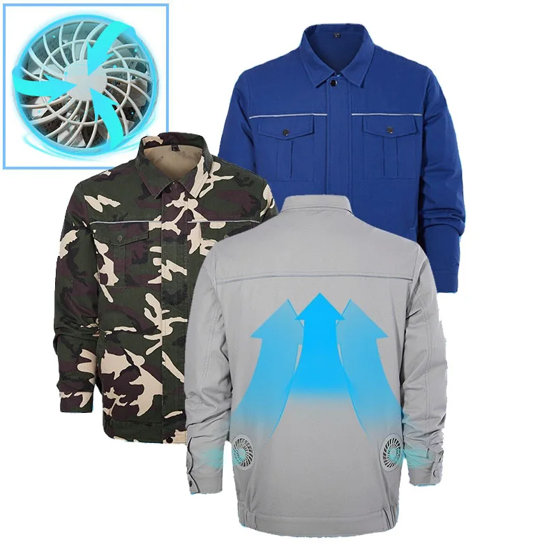 Прохладная одежда для рыбалки с USB-зарядным интерфейсом воздухопроницаемая рабочая кондиционер воздуха мужская куртка охлаждения